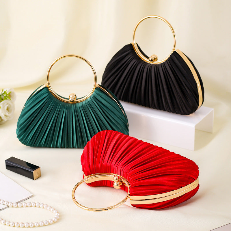 Pleated Ring Clutch Hand Bags - Image 4
