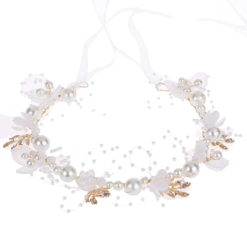 Forest Style Children's Headdress Princess Garland Pearl Butterfly Headband - 이미지 5