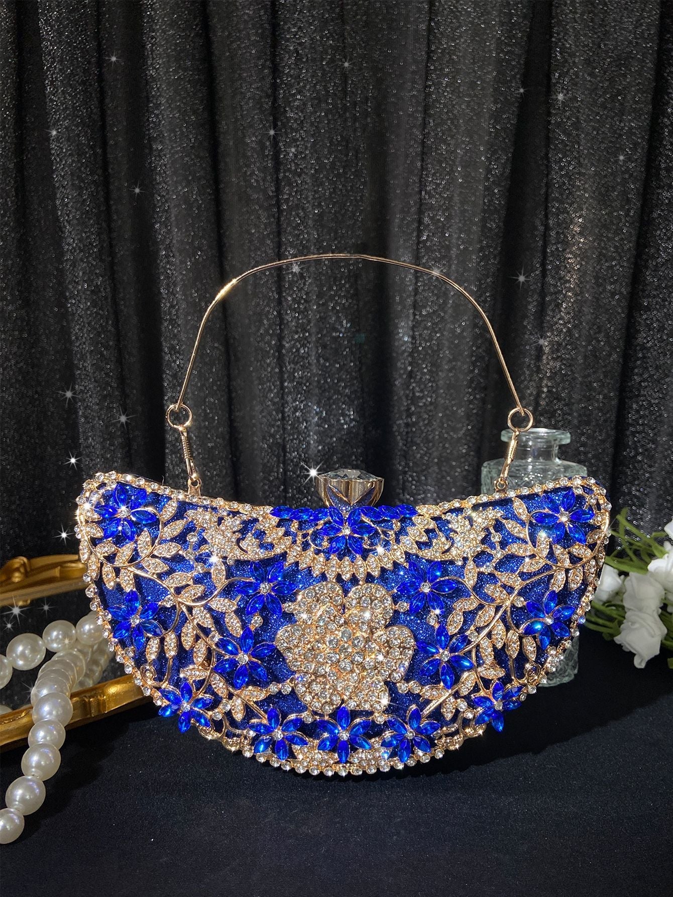 Imitation Diamond Extravagant Heavy Industry Clutch Bags - 画像 (8)