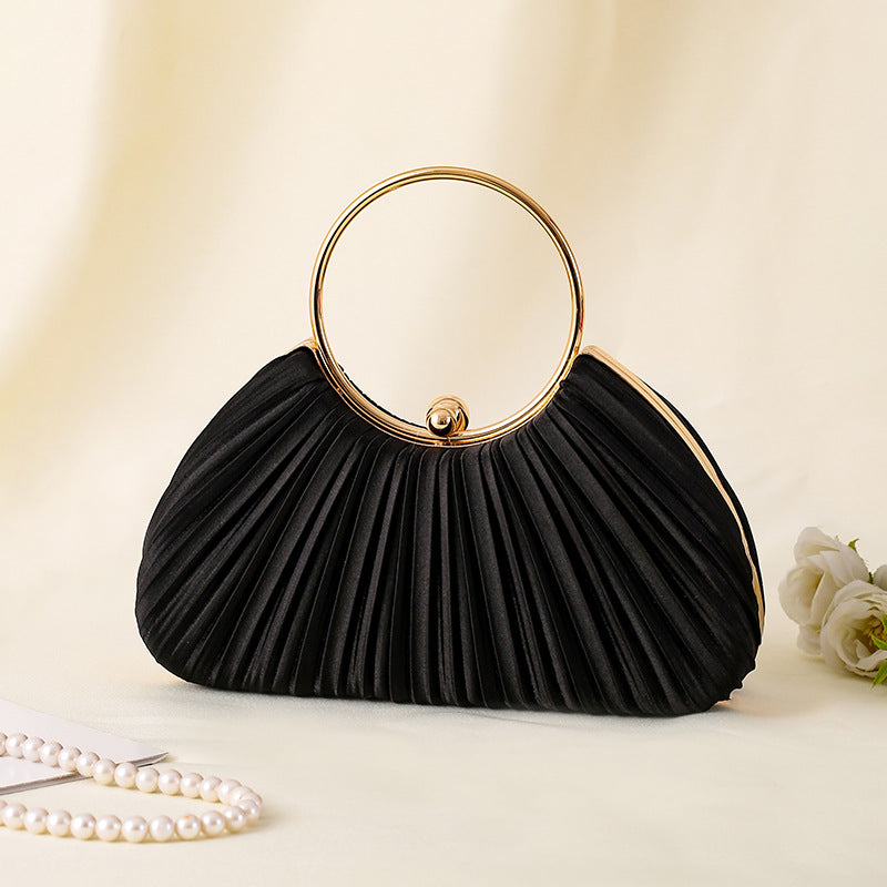 Pleated Ring Clutch Hand Bags - Image 8