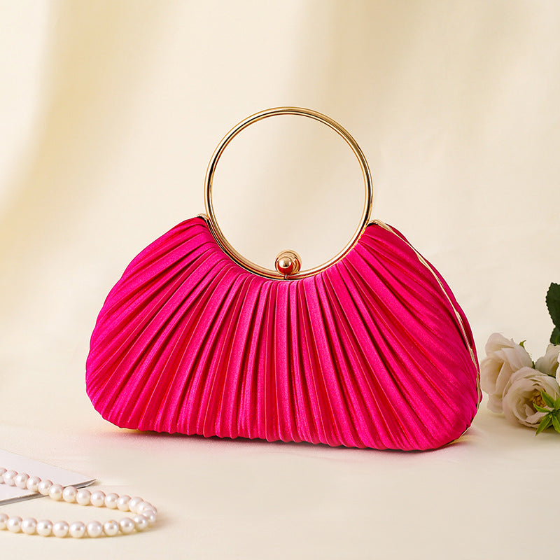 Pleated Ring Clutch Hand Bags - Image 10
