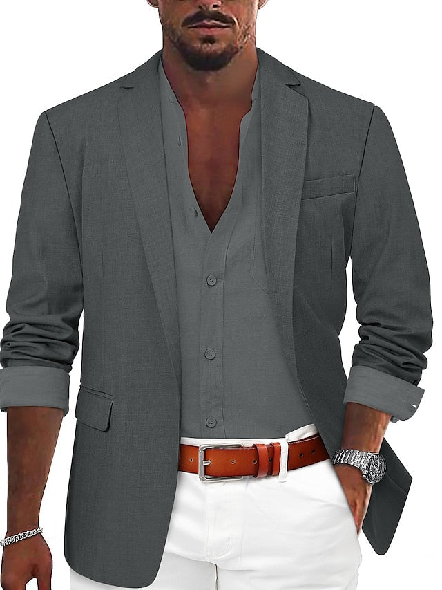 Men's Tailored Fit Single Breasted One-button Casual Jacket - 画像 (2)