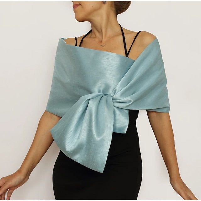 Women‘s Wedding Guest Wrap Pure Elegant Sleeveless Taffeta Wedding Wraps With Pure Color - Image 5
