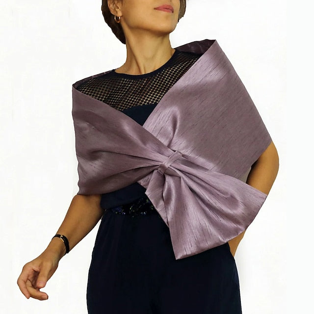 Women‘s Wedding Guest Wrap Pure Elegant Sleeveless Taffeta Wedding Wraps With Pure Color - Image 6
